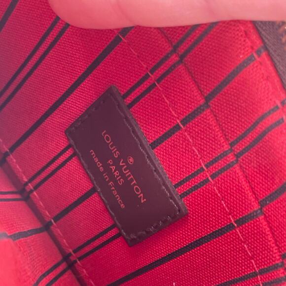 Louis Vuitton Neverfull Clutch Purse Pouch Damier Ebene Interior Everyday Travel - Picture 7 of 16